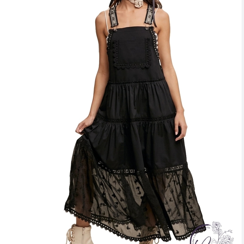 Feel The Beat Overall Maxi Dress Lace Bohemian